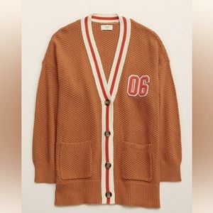 Aerie Oversized Varsity Cardigan Women's Hazel XL